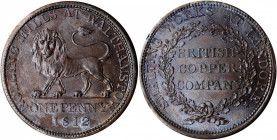 GREAT BRITAIN. Trade Tokens. Copper Penny Token, 1812. PCGS MS-63 Brown Gold Shield.

Withers-571; Davis-8. A lovely example of the type, with full gl...