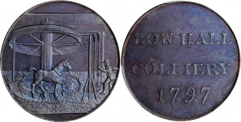GREAT BRITAIN. Trade Tokens. Cumberland. Copper 1/2 Penny Token, 1797. PCGS MS-6...