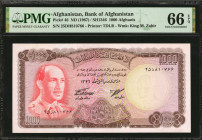 AFGHANISTAN. Bank of Afghanistan. 1000 Afghanis, ND (1967). P-46. PMG Gem Uncirculated 66 EPQ….

Beautiful color.

Estimate: $125.00-$250.00