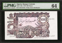 ALGERIA. Banque Centrale. 500 Dinars, 1970. P-129a. PMG Choice Uncirculated 64.

PMG comments "Staple Holes."

Estimate: $200.00-$300.00