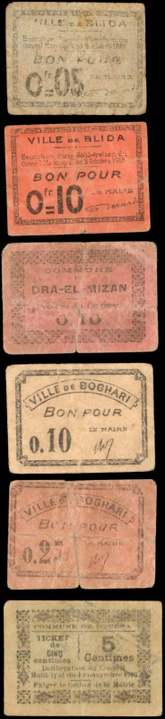 ALGERIA. Lot of (6). Local Issues. Mixed Denominations, Mixed Dates. P-Unlisted....