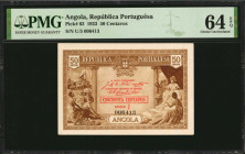 ANGOLA. Republica Portuguesa. 50 Centavos, 1923. P-63. PMG Choice Uncirculated 64 EPQ.

Estimate: $150.00-$250.00