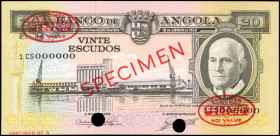 ANGOLA. Banco de Angola. 20 Escudos, 1962. P-92s. Specimen. Uncirculated.

Estimate: $75.00-$125.00