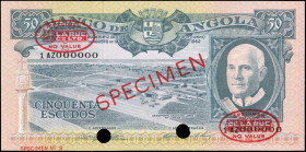 ANGOLA. Banco de Angola. 50 Escudos, 1962. P-93s. Specimen. Uncirculated.

Estimate: $75.00-$125.00