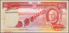 ANGOLA. Banco de Angola. 100 Escudos, 1962. P-94s. Specimen. Uncirculated.

Estimate: $100.00-$200.00