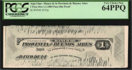 ARGENTINA. Lot of (2). Banco de la Provincia De Buenos Aires. 1 Peso Oro, 1883. P-S535p. Face Proof & Face Die Proof. PCGS Currency Choice About New 5...