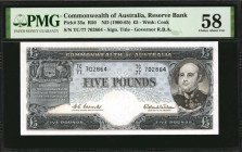 AUSTRALIA. Commonwealth of Australia. 5 Pounds, ND (1960-65). P-35a. PMG Choice About Uncirculated 58.

Estimate: $40.00-$60.00