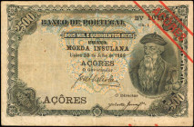 AZORES. Moeda Insulana. 2500 Reis, 1909. P-8b. Choice Fine.

An always popular issue which shows here with red diagonal "ACORES," overprint at upper r...