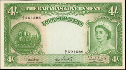 BAHAMAS. Bahamas Government. 4 Shillings, 1943. P-13b. About Uncirculated.

Just minor spotting to report on this Four Shillings note.

Estimate: $100...