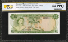 BAHAMAS. Bahamas Government. 5 Dollars, 1965. P-20a. PCGS Banknote Choice Uncirculated 64 PPQ.

Uncirculated and fully original QEII.

Estimate: $100....
