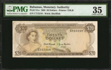 BAHAMAS. Bahamas Monetary Authority. 20 Dollars, 1968. P-31a. PMG Choice Very Fine 35.

Watermark of shellfish. Printed by TDLR.

Estimate: $400.00-$7...