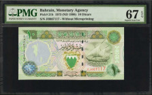 BAHRAIN. Bahrain Monetary Agency. 10 Dinars, 1973 (ND 1998). P-21b. PMG Superb Gem Uncirculated 67 EPQ.

Without microprinting.

Estimate: $50.00-$150...