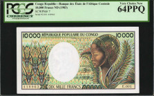 BELGIAN CONGO. Banque des États de l'Afrique Centrale. 10,000 Francs, ND (1983). P-7. PCGS Currency Very Choice New 64 PPQ.

Estimate: $100.00-$150.00...