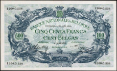 BELGIUM. Banque Nationale de Belgique. 100 Belgas, 1942. P-109. About Uncirculated.

Estimate: $75.00-$150.00
