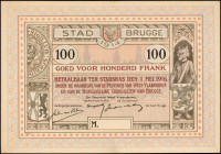 BELGIUM. Stad Brugge. 100 Francs, 1914. P-Unlisted. Extremely Fine.

Estimate: $50.00-$100.00