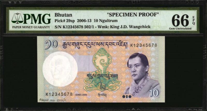 BHUTAN. Royal Monetary Authority of Bhutan. 10 Ngultrum, 2006-13. P-29sp. Specim...