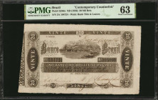 BRAZIL. No Banco do Brazil Se Pagara. 20 Mil Reis, ND (1856). P-S246x. Contemporary Counterfeit. PMG Choice Uncirculated 63.

Contemporary counterfeit...