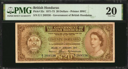 BRITISH HONDURAS. Government of British Honduras. 20 Dollars, 1971-73. P-32c. PMG Very Fine 20.

Printed by BWC. Early 1971 date.

From the Don Allen ...