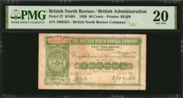 BRITISH NORTH BORNEO. British Administration. 50 Cents, 1938. P-27. PMG Very Fine 20.

Printed by BE & B. PMG notes Stained on the holder.

Estimate: ...