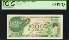 BURUNDI. De la République. 1000 Francs, 1988. P-31d. PCGS Currency Superb Gem New 68 PPQ.

Estimate: $90.00-$150.00