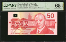 CANADA. Bank of Canada. 50 Dollars, 1988. P-BC-59b. PMG Gem Uncirculated 65 EPQ.

Printed by CBNC. Printed signatures of B. Bonin & G.G. Thiessen.

Es...