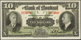 CANADA. Bank of Montreal. 10 Dollars, 1938. CH# 505-62-04. About Uncirculated.

An appealing example of this 10 Dollars design.

Estimate: $150.00-$25...