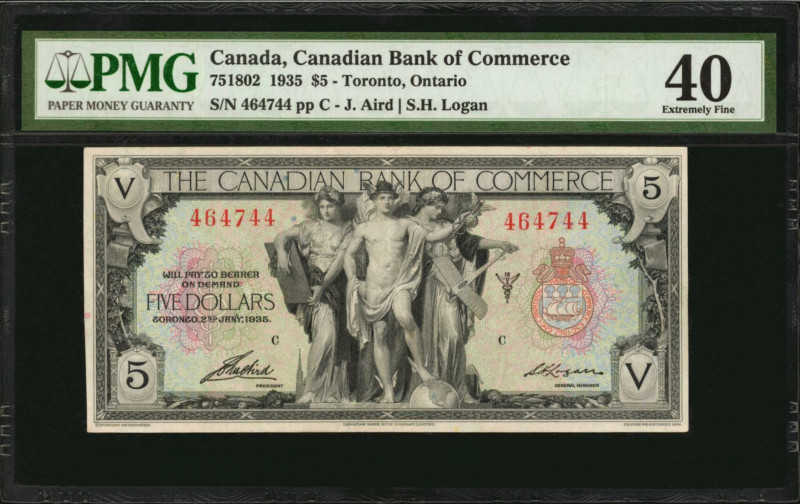 CANADA. Canadian Bank of Commerce. 5 Dollars, 1935. P-751802. PMG Extremely Fine...