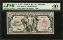 CANADA. Canadian Bank of Commerce. 5 Dollars, 1935. P-751802. PMG Extremely Fine 40.

Toronto, Ontario. Aird - Logan signature combination.

Estimate:...