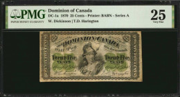 CANADA. Dominion of Canada. 25 Cents, 1870. DC-1a. Very Fine 25.

Printed by BABN. A rare Series A example of this fractional denomination Dominion no...