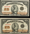 CANADA. Lot of (2). Dominion of Canada. 25 Cents, 1923. DC-24a. About Uncirculated.

A duo of A-1 Dominion 25 Cent notes, both of which are in AU cond...