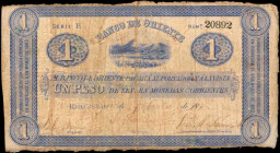 COLOMBIA. Banco de Oriente. 1 Peso, 1884-1900. P-S697. Fine.

Edge wear, paper thinning and edge tears are noticed.

From the Ricardo Collection.

Est...