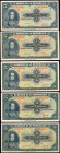 COLOMBIA. Lot of (9). Banco de la Republica. 5 Pesos Oro, 1940-50. P-386a, 386b, 386c, 386d & 386e. Fine to Extremely Fine.

Varieties in this lot inc...
