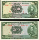 COLOMBIA. Lot of (2). Banco de la Republica. 500 Pesos, 1968-71. P-411a & 411b. Extremely Fine.

Included in this lot are P-411a 1968 500 Pesos Oro an...