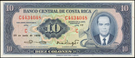 COSTA RICA. Banco Central de Costa Rica. 10 Colones, June 30th, 1970. P-230b. Uncirculated.

Series C. Favio B at right.

From the Ricardo Collection....