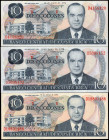 COSTA RICA. Lot of (3) Banco Central. 10 Colones, 1974-80. P-237a. Extremely Fine to Uncirculated.

Included in this lot are a 6/12/1974 dated 10 Colo...