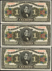 COSTA RICA. Lot of (3). El Banco Anglo Costarricense. 1 Colon, 1917. P-S121r. Remainders. Consecutive. About Uncirculated.

Estimate: $80.00-$120.00