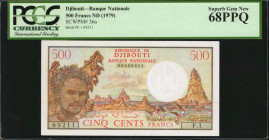 DJIBOUTI. Banque Nationale. 500 Francs, ND (1979). P-36a. PCGS Currency Superb Gem New 68 PPQ.

Estimate: $50.00-$100.00