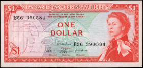 EAST CARIBBEAN STATES. East Caribbean Currency Authority. 1 Dollar, ND. P-13. About Uncirculated.

Estimate: $25.00-$50.00