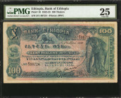 ETHIOPIA. Bank of Ethiopia. 100 Thalers, 1932-33. P-10. PMG Very Fine 25.

This early Thalers series is one of the most beautiful series of banknotes ...