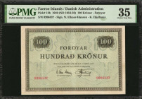 FAEROE ISLANDS. Danish Administration. 5 Kronur, 1949 (ND 1951-59). P-13b. PMG Choice Very Fine 35.

Signature combination of N. Elkaer-Hansen - K. Dj...