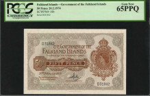 FALKLAND ISLANDS. Government of the Falkland Islands. 50 Pence, 1974. P-10b. PCGS Currency Gem New 65 PPQ.

Intricate details stand out on this Gem 50...