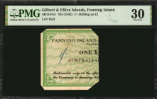 FANNING ISLAND. Gilbert & Ellice Islands, Fanning Island. 1 & 2 Shillings, ND (1942). P-SB1541b1 & SB1541b2. PMG Very Fine 25 & 30.

Included in this ...