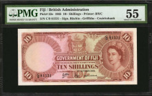 FIJI. Government of Fiji. 10 Shillings, 1965. P-52e. PMG About Uncirculated 55.

PMG comments "Stains."

Estimate: $125.00-$175.00