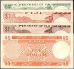 FIJI. Lot of (4). Mixed Banks. 50 Cents to 5 Dollars, Mixed Dates. P-58, 59, 71b & 73b. Very Fine.

Staining is noticed on the 50 Cent note.

Estimate...