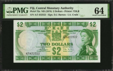 FIJI. Central Monetary Authority of Fiji. 2 Dollars, ND (1974). P-72a. PMG Choice Uncirculated 64.

Estimate: $50.00-$100.00