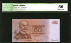 FINLAND. Republic. 50 Markkaa, 1977. P-108a. ICG Choice Uncirculated 66.

Estimate: $100.00-$150.00