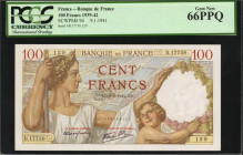 FRANCE. Banque de France. 100 Francs, 1941. P-94. PCGS Currency Gem New 66 PPQ.

Estimate: $100.00-$200.00