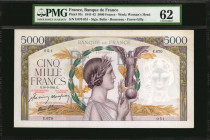 FRANCE. Banque de France. 5000 Francs, 1941-42. P-97c. PMG Uncirculated 62.

PMG comments "Pinholes."

Estimate: $300.00-$600.00
