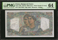 FRANCE. Banque de France. 1000 Francs, 1948-50. P-130b. PMG Choice Uncirculated 64.

Estimate: $200.00-$400.00
