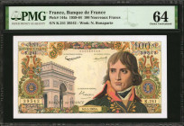 FRANCE. Banque de France. 100 Nouveaux Francs, 1959-64. P-144a. PMG Choice Uncirculated 64.

PMG comments "Pinholes."

Estimate: $200.00-$300.00